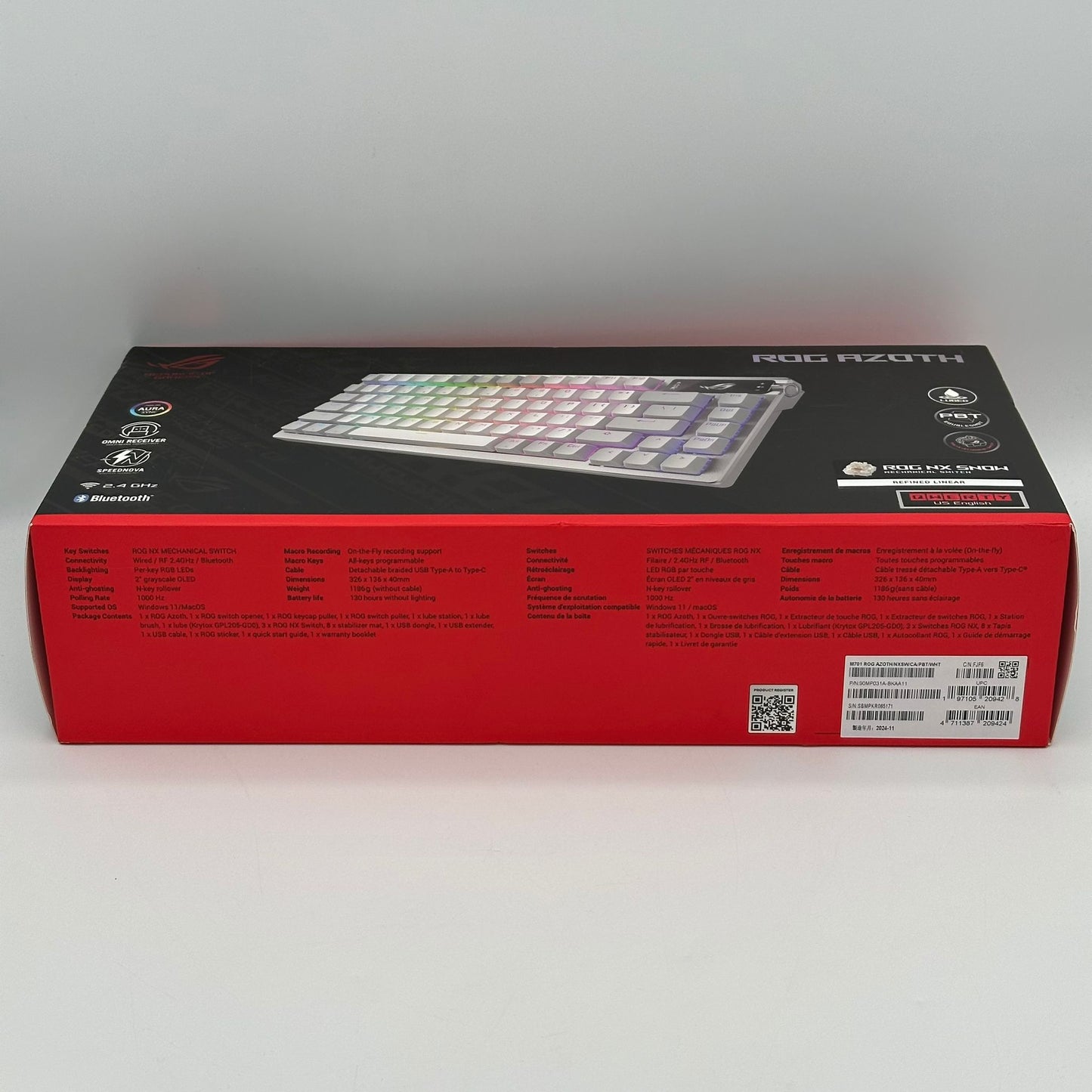 Asus ROG Azoth Snow Mechanical Switch Wireless Gaming Keyboard New