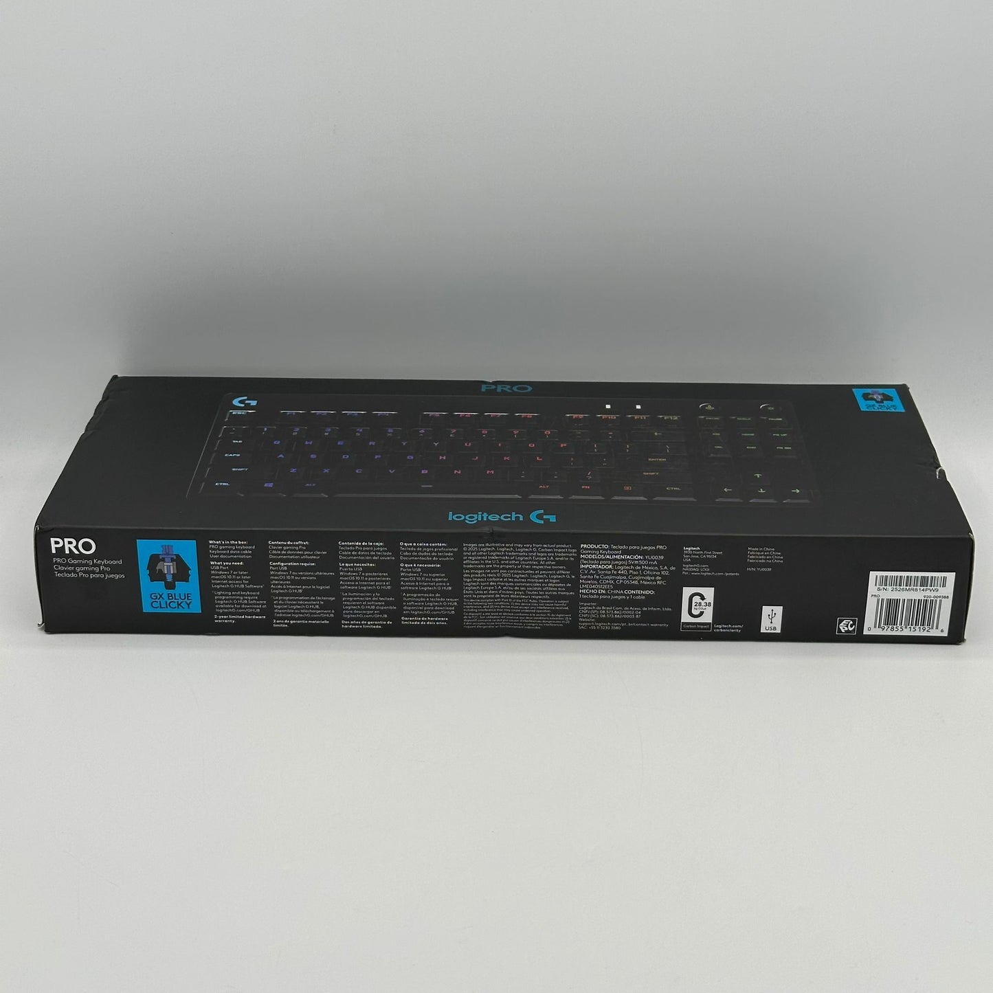 Logitech G Pro GX Blue Clicky Switch Wired Gaming Keyboard New