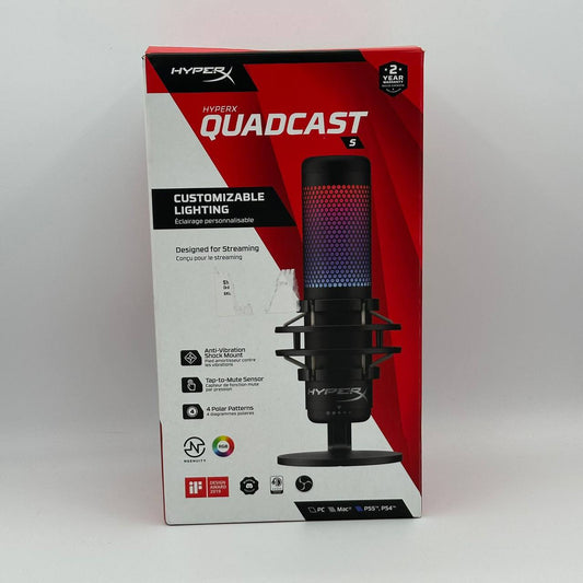 HyperX QuadCast S Wired Multi-Pattern USB Condenser Microphone