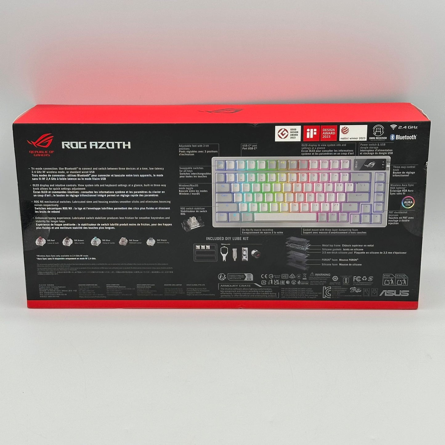 Asus ROG Azoth Snow Mechanical Switch Wireless Gaming Keyboard New