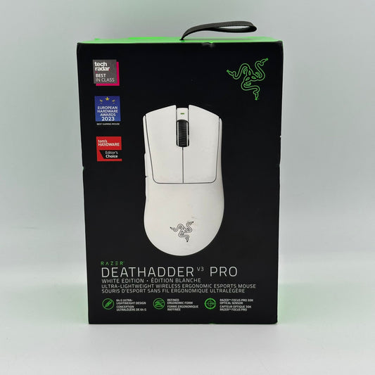 Razer DeathAdder V3 Pro Wireless Ergonomic Esports Mouse White Edition New