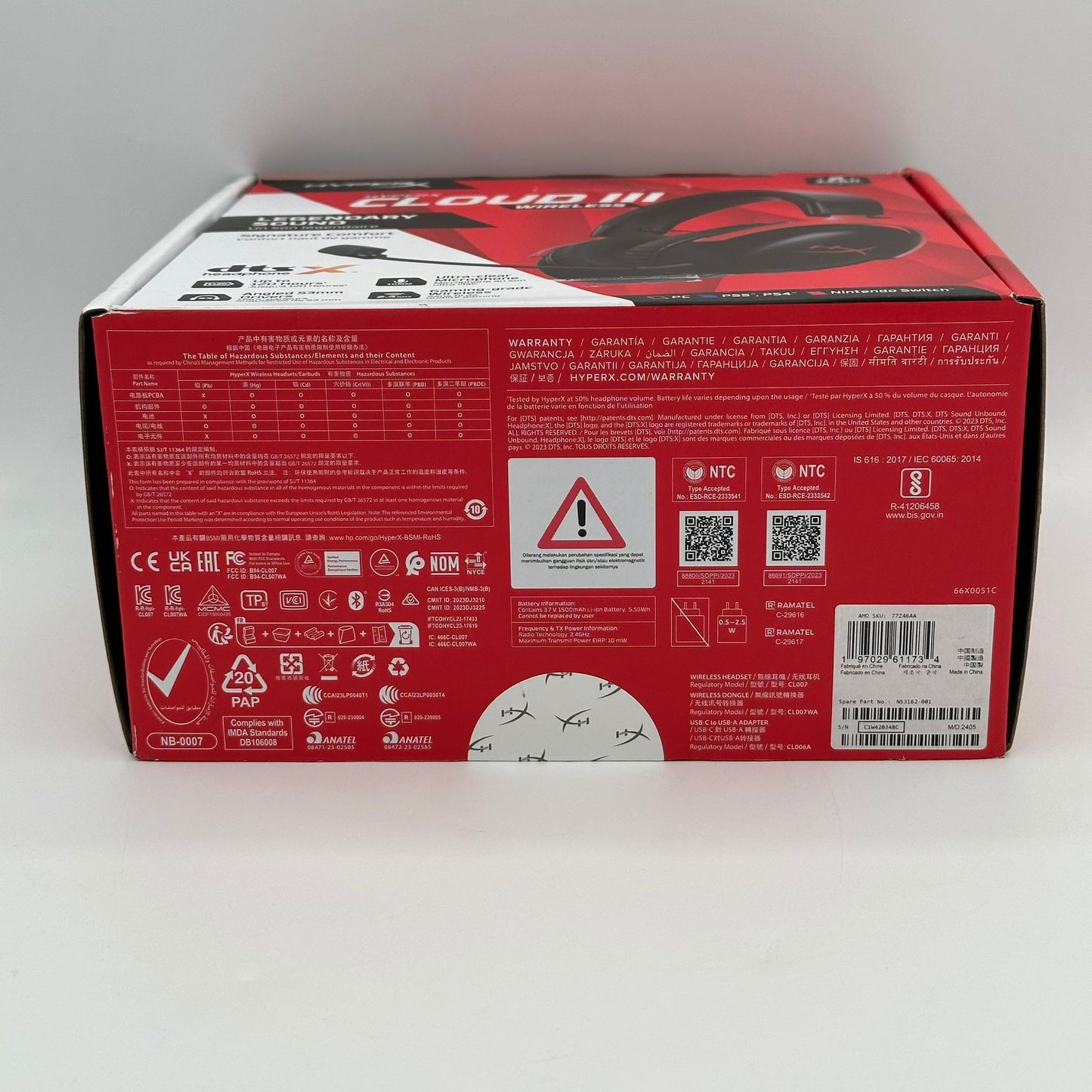 HyperX Cloud III Wireless Gaming Headset Black New