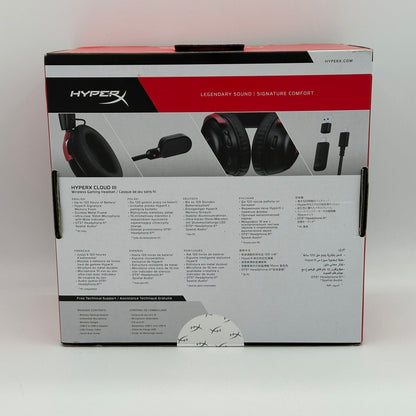 HyperX Cloud III Wireless Gaming Headset Black New
