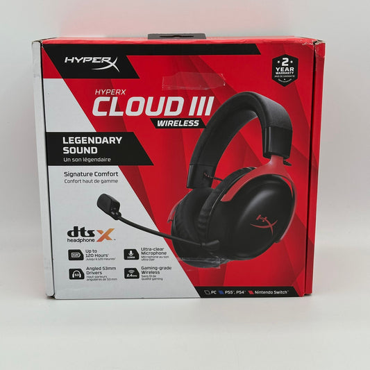 HyperX Cloud III Wireless Gaming Headset Black New