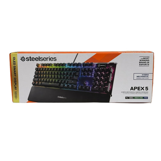 Steelseries Apex 5 Wired Gaming Keyboard Hybrid Mechanical Switch New