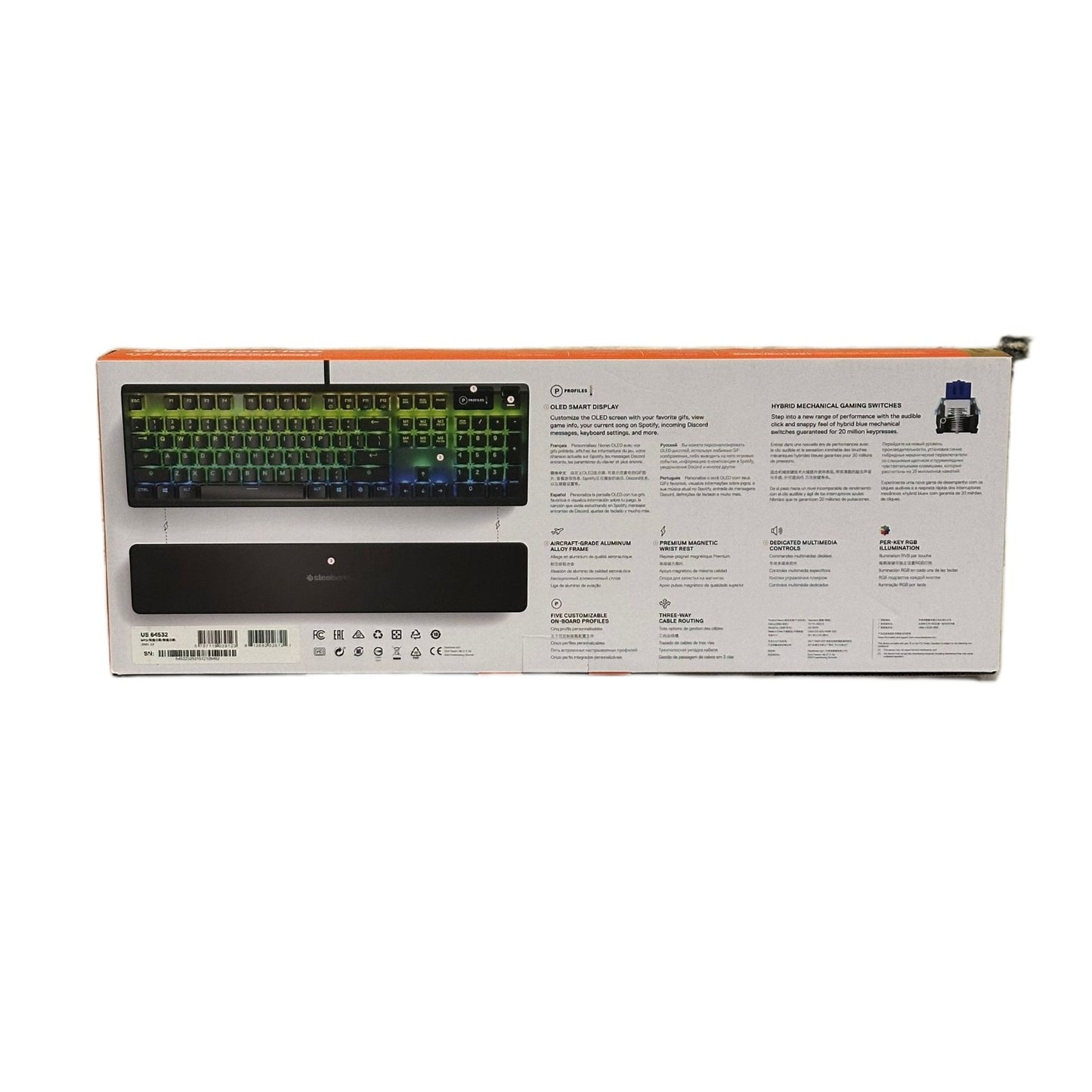 Steelseries Apex 5 Wired Gaming Keyboard Hybrid Mechanical Switch New