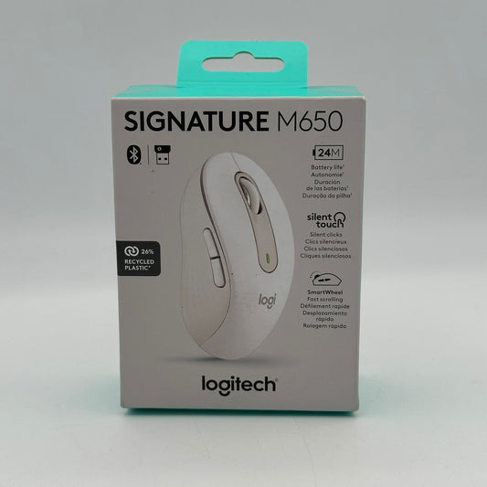 Logitech Signature M650 Wireless Mouse White New