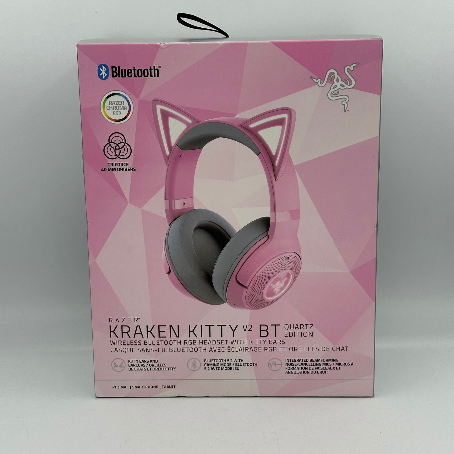 Razer Kraken Kitty V2 BT Quarts Edition Wireless Bluetooth Headphones New