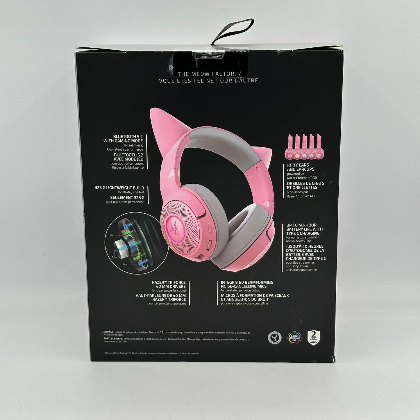 Razer Kraken Kitty V2 BT Quarts Edition Wireless Bluetooth Headphones New