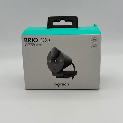 Logitech Brio 300 Full HD 1080p Webcam Black New